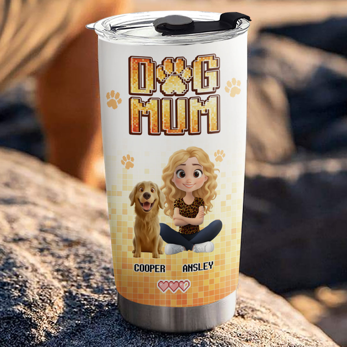 Personalized Pixel Dog Mom Custom Tumbler - Ideal for All Occasions