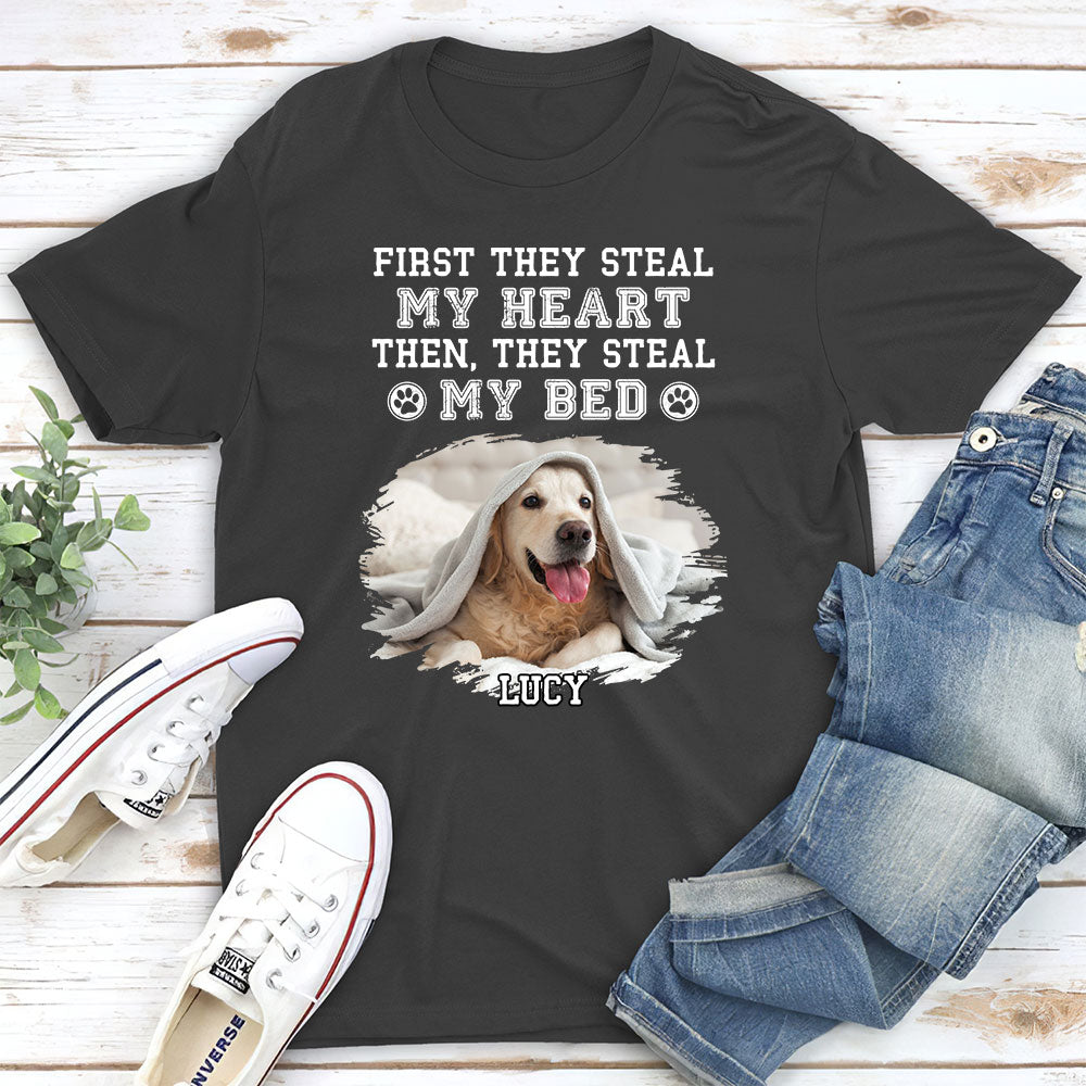 Steal My Heart First - Personalized Custom Unisex Pet Lover T-shirt