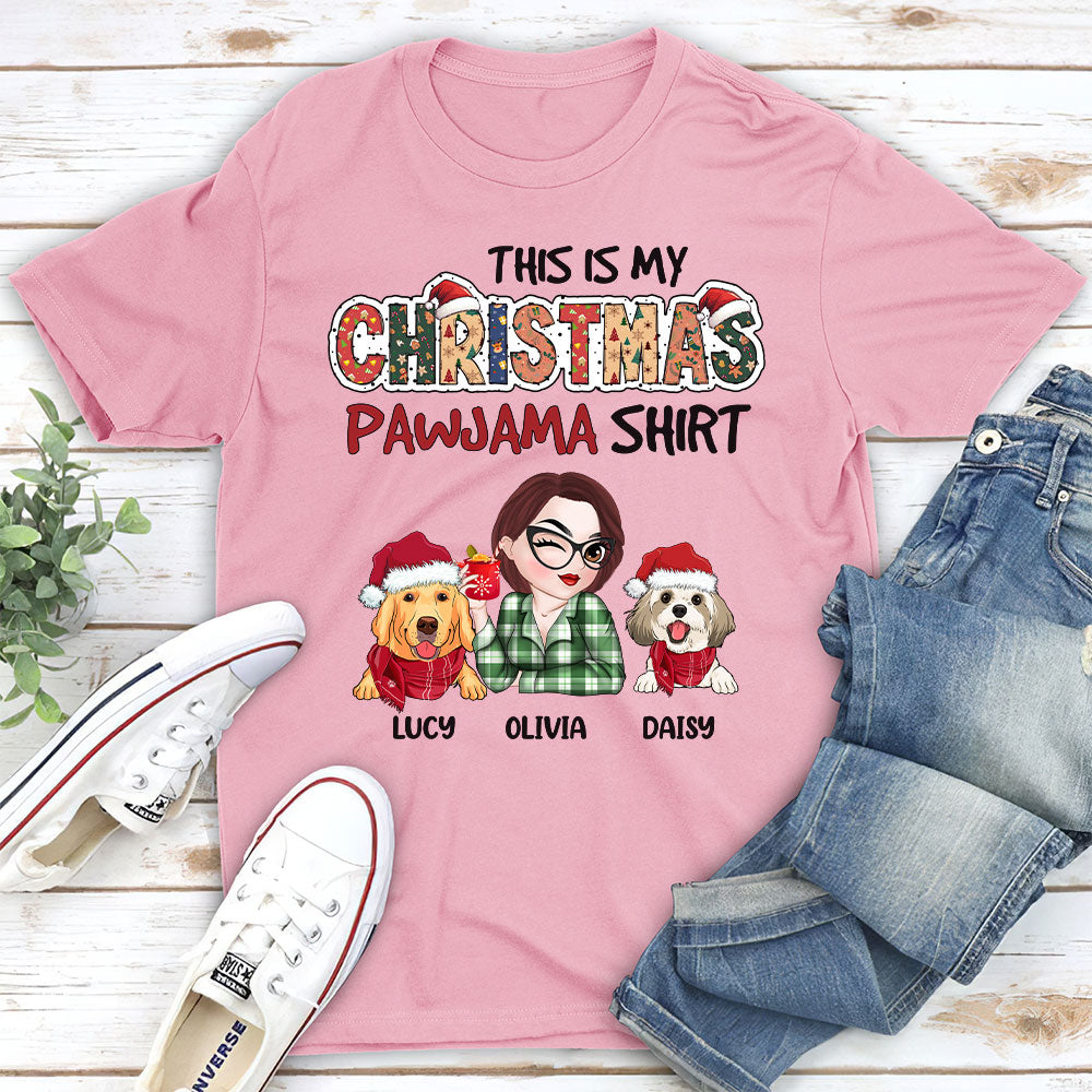 Personalized Christmas Pawjama Unisex T-shirt - Ideal Gift for Pet Lovers