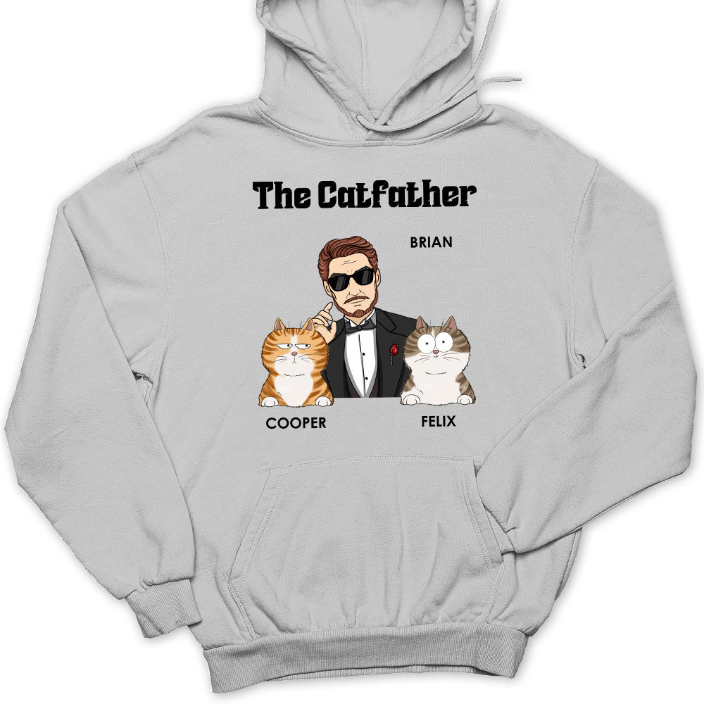 The Cool Catfather - Customizable Personalized Hoodie for Unique Gifts