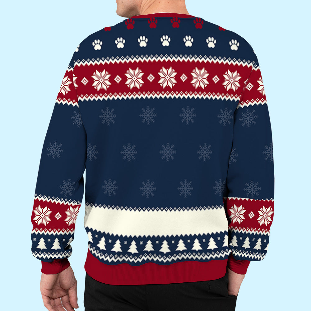 Personalized Hanging Cat Christmas All-Over-Print Unisex Sweatshirt