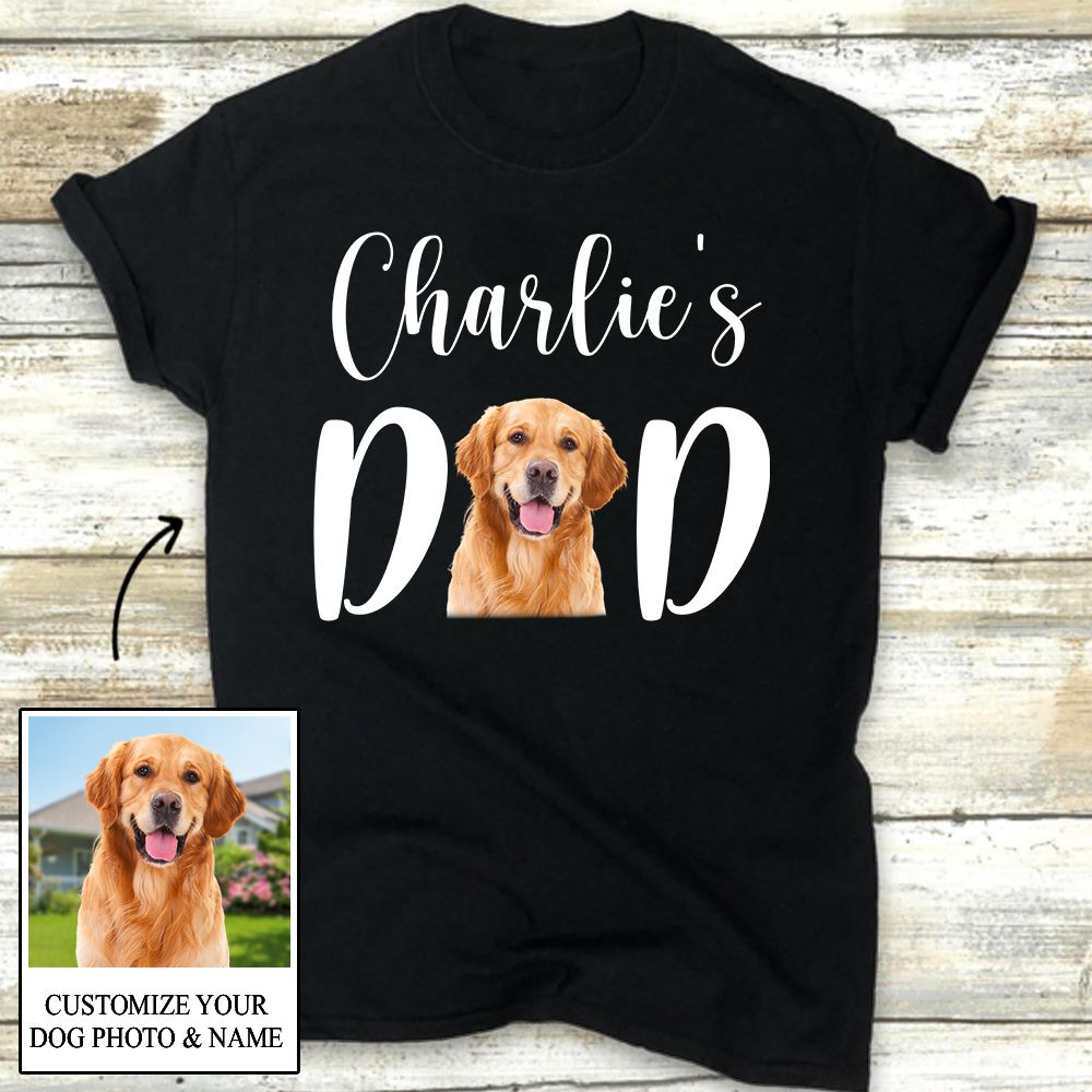 Personalized Custom Photo Unisex Dog Mom/Dad T-shirt - Ideal Gift for Pet Lovers