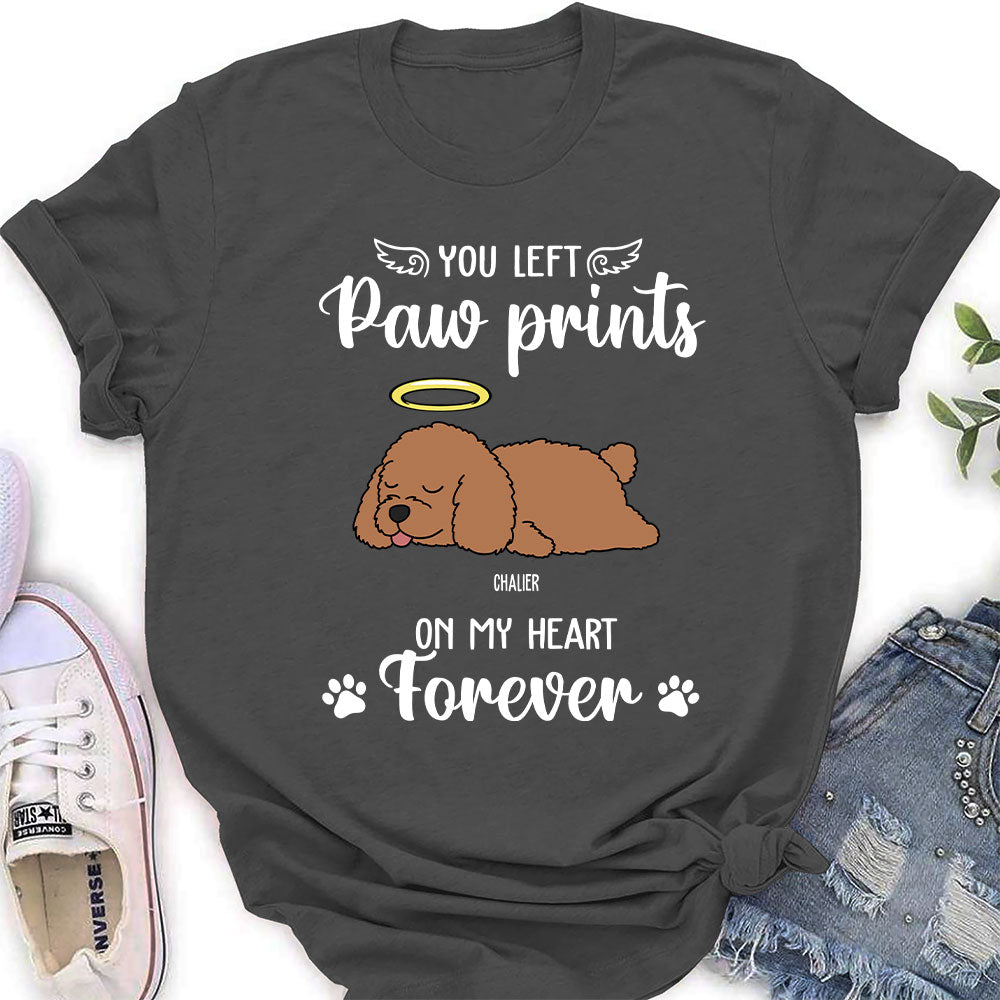 Personalized You Left Paw Prints Women's T-shirt - Ideal Gift for Pet Lovers