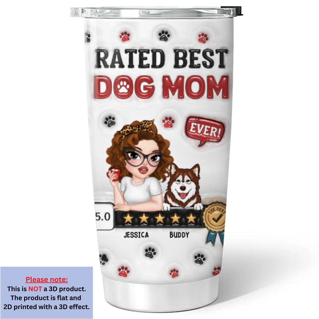 Top-Rated Personalized 3D Inflated Effect Tumbler for Dog Moms