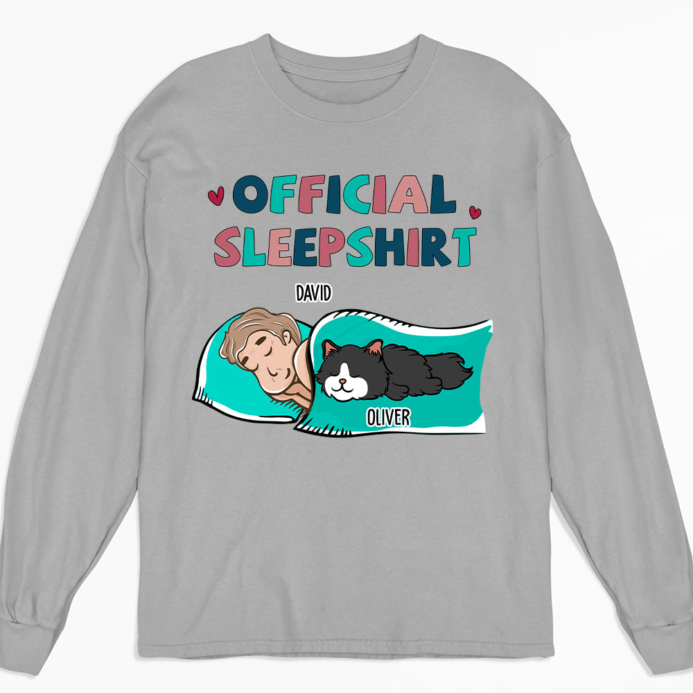 Customizable Cat Official Long Sleeve Sleepshirt - Ideal Gift for Pet Lovers