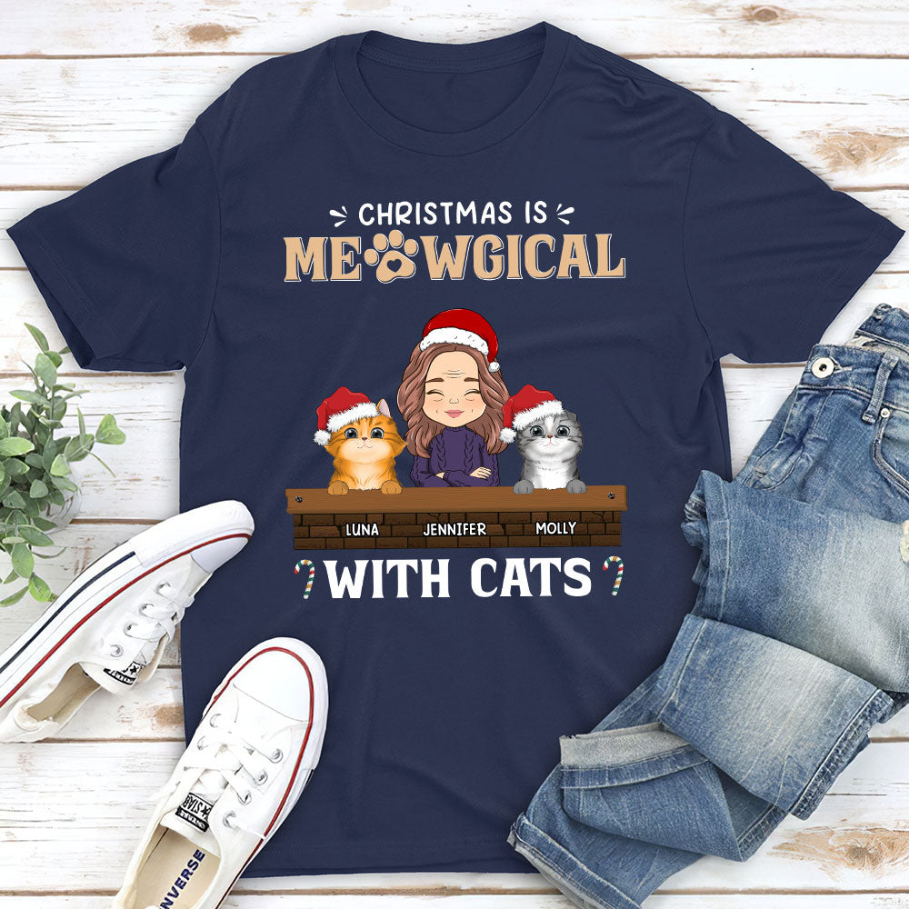 Magical Christmas - Personalized Unisex Cat Lover T - shirt