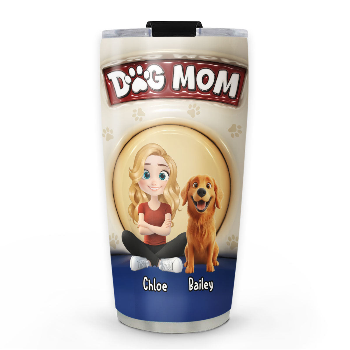 Personalized 3D Inflated Effect Custom Tumbler for Dog Lovers