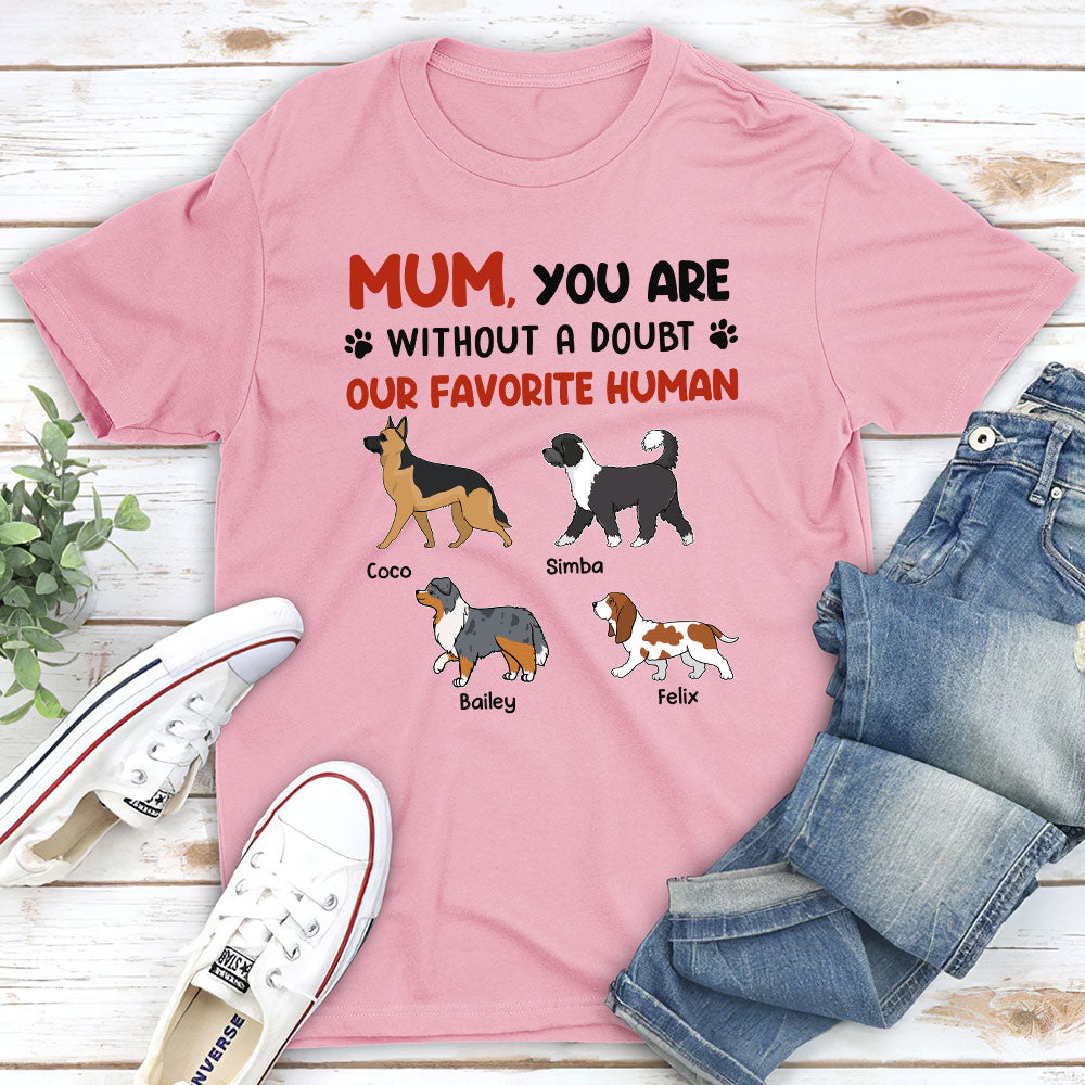 Favorite Hooman No Doubt - Customizable Unisex Personalized T - shirt for Pet Lovers