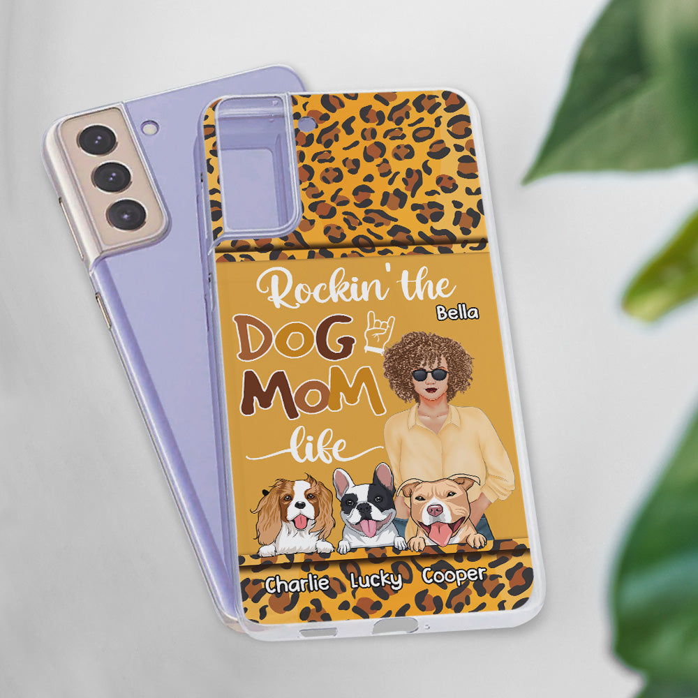 Personalized Dog Mom Leopard Custom Phone Case - Ideal for Pet Lovers