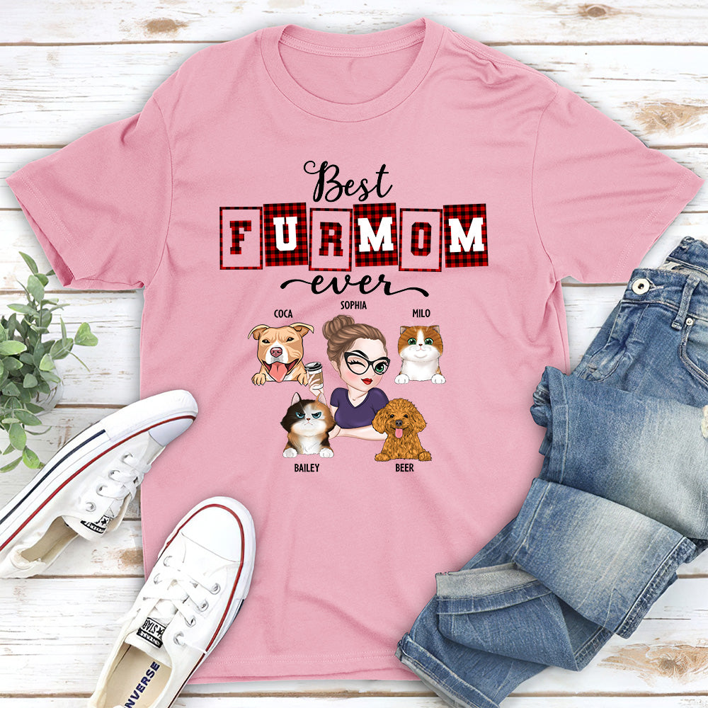 Best Fur Mom of the Year - Customizable Unisex Personalized T-shirt for Pet Lovers