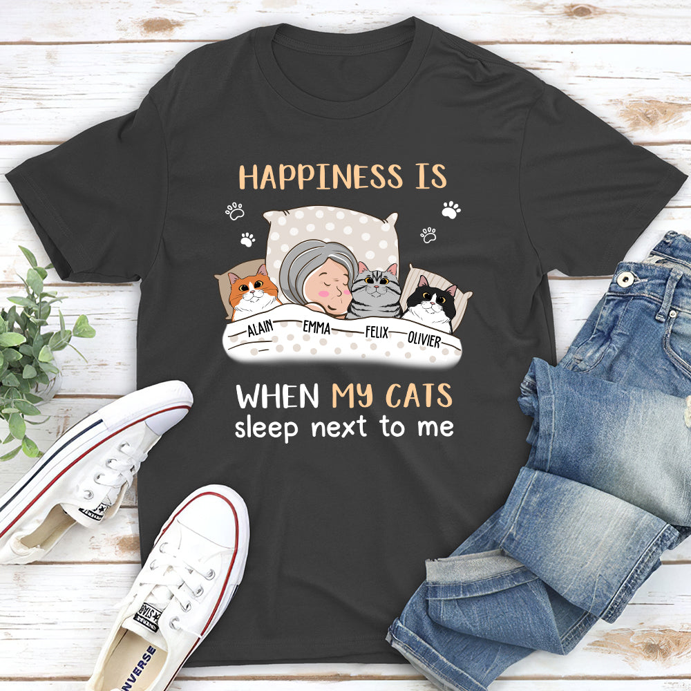 Personalized Unisex Cats Sleep Next To T-shirt - Ideal Gift for Pet Lovers