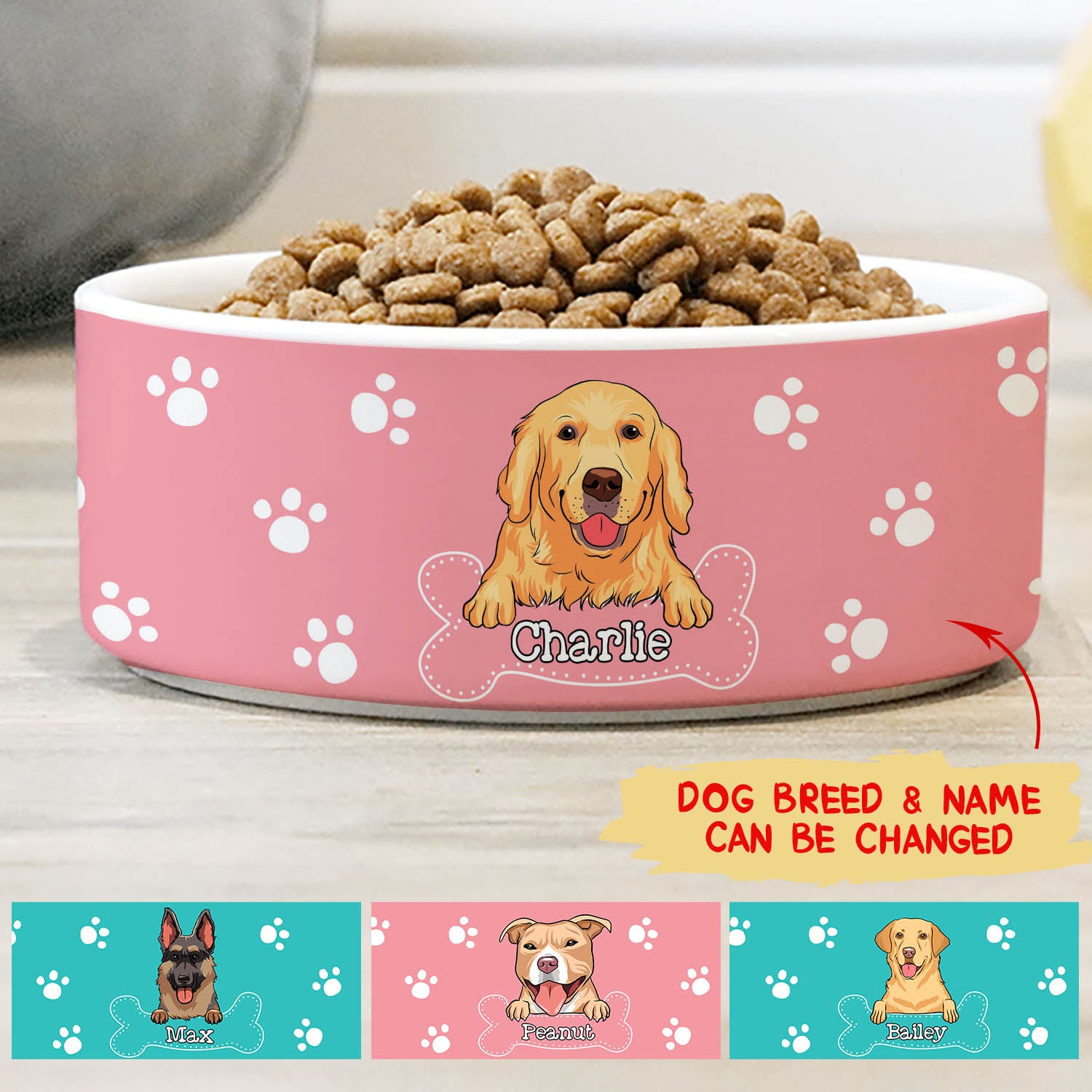 Customizable and Fun Personalized Dog Bowl