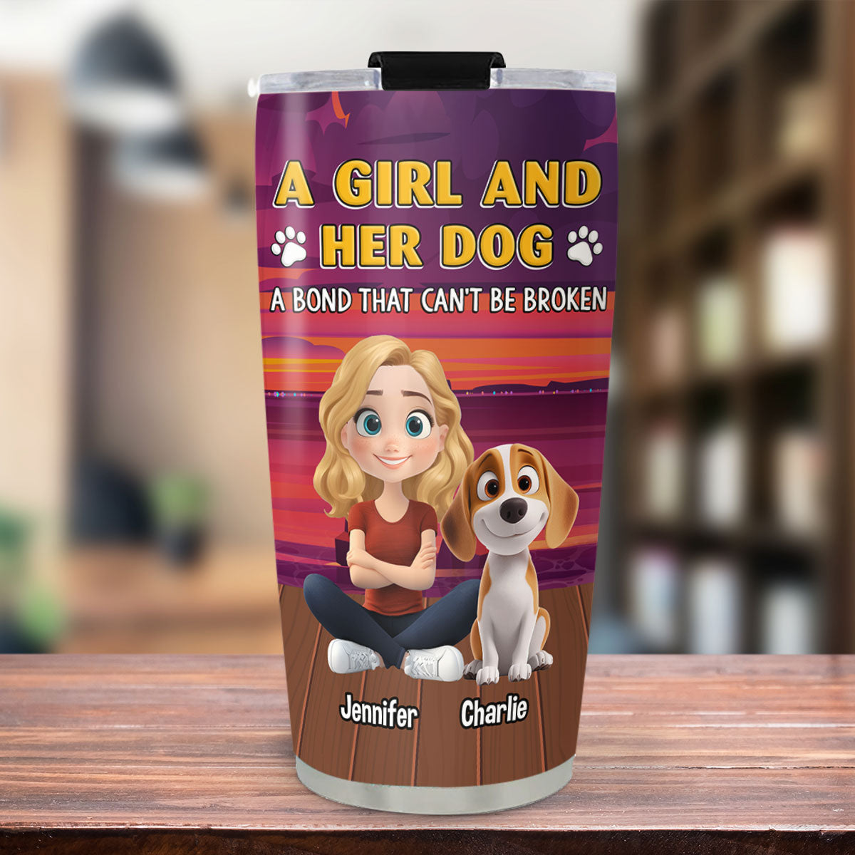Ocean Glow Personalized Custom Tumbler for You and Your Pet