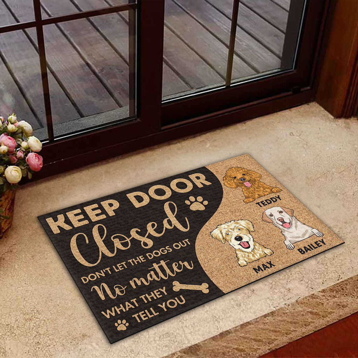 Personalized Custom Doormat: Keep Dogs In, Welcome Guests With Love