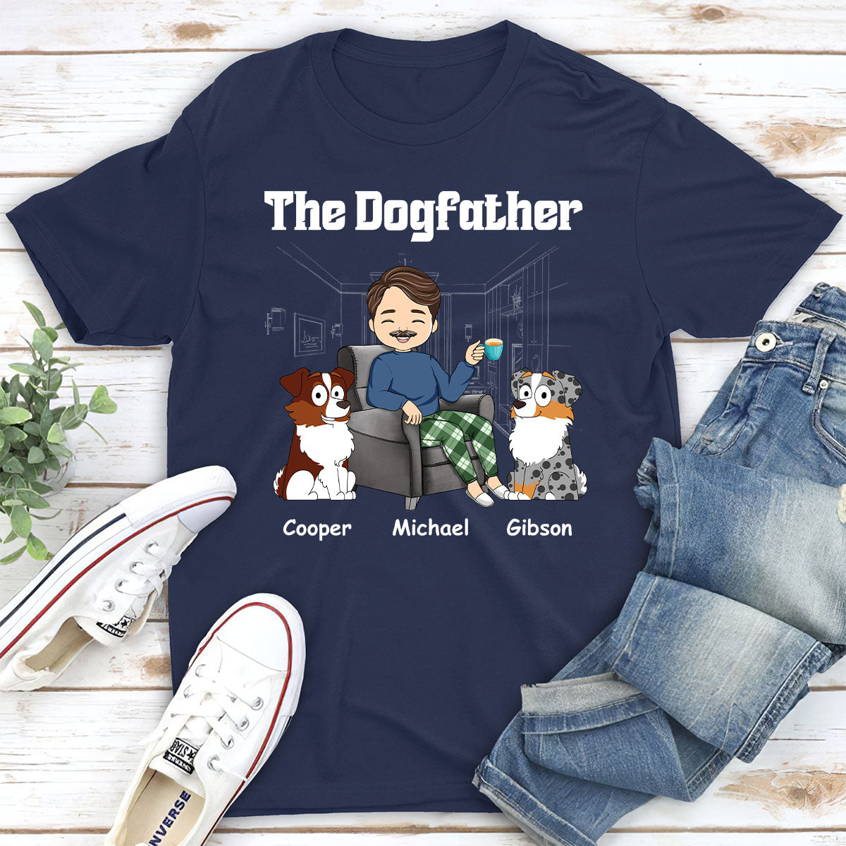 The Dog Mom Dad - Customizable Unisex Personalized T-shirt for Pet Lovers
