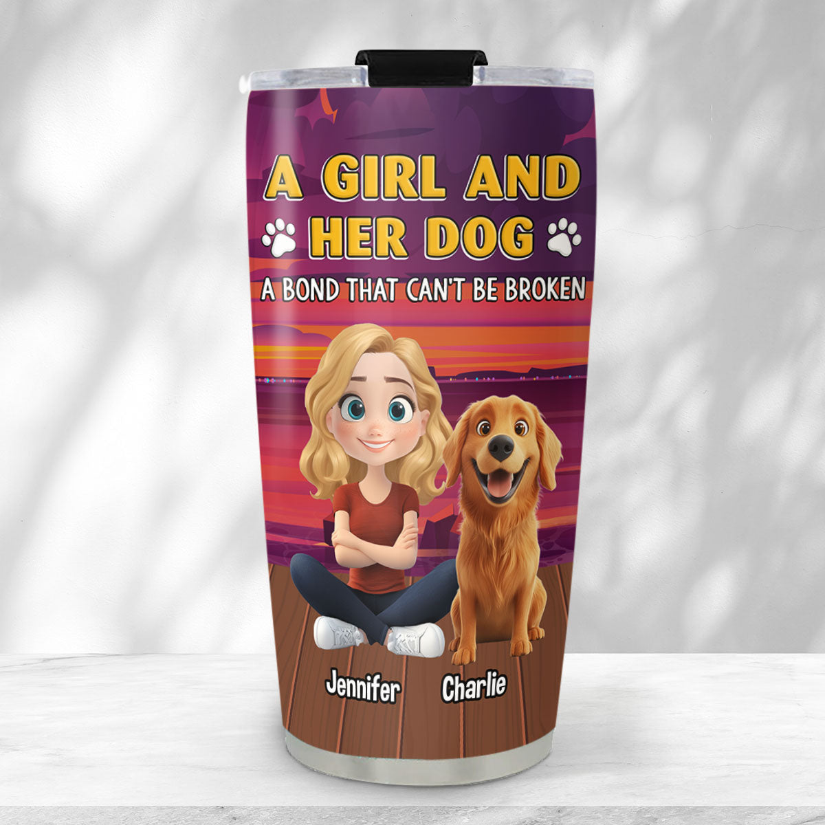 Ocean Glow Personalized Custom Tumbler for You and Your Pet
