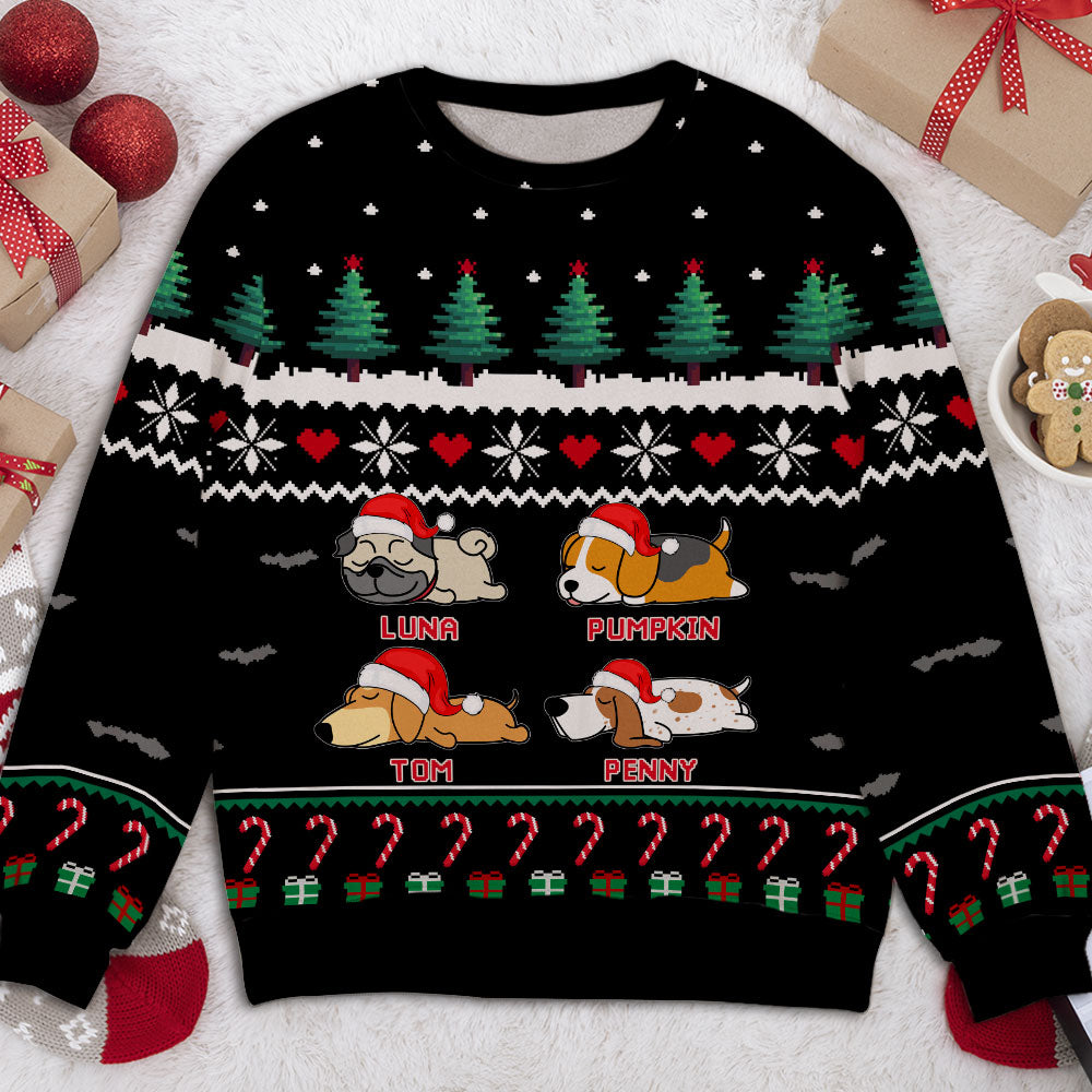 Personalized Christmas Pine Tree All-Over-Print Sweatshirt - Ideal Gift for Pet Lovers