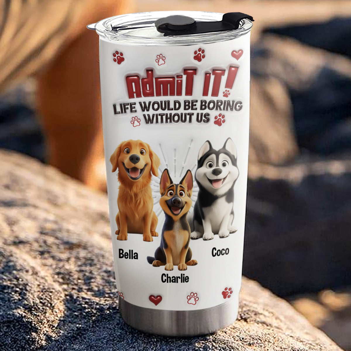 Accept It Mom Dad - Customizable 3D Inflated Effect Stainless Steel Tumbler
