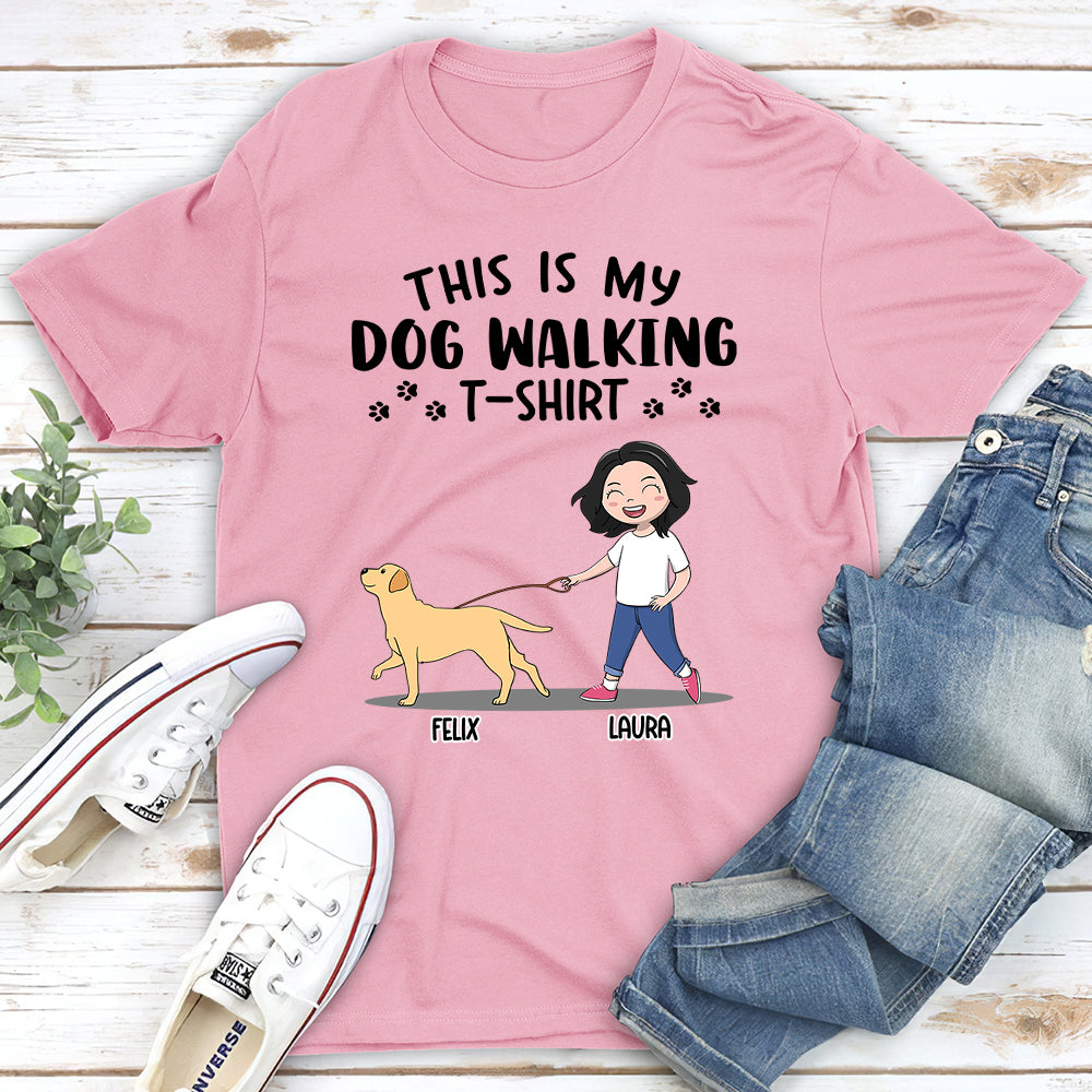 Customizable Unisex Dog Walking Personalized T-shirt - Ideal Gift for Pet Lovers