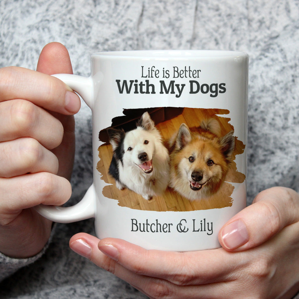 Personalized Custom Coffee Mug: Life's Better With Your Dog Photos