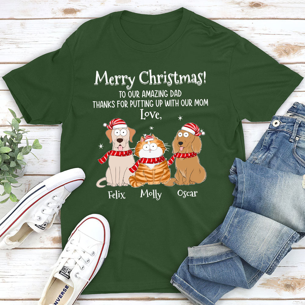 Personalized Unisex Christmas Dog T-shirt - Ideal Gift for Pet Lovers