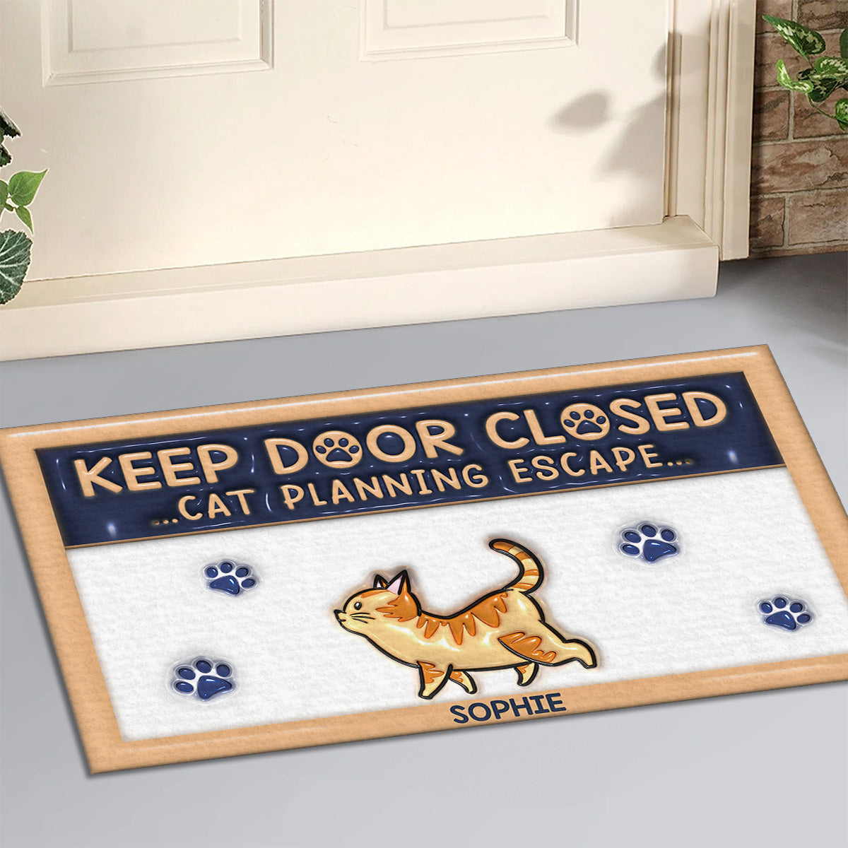 Personalized 3D Inflated Effect Doormat - Keep Your Door Closed and Welcome Pet Lovers