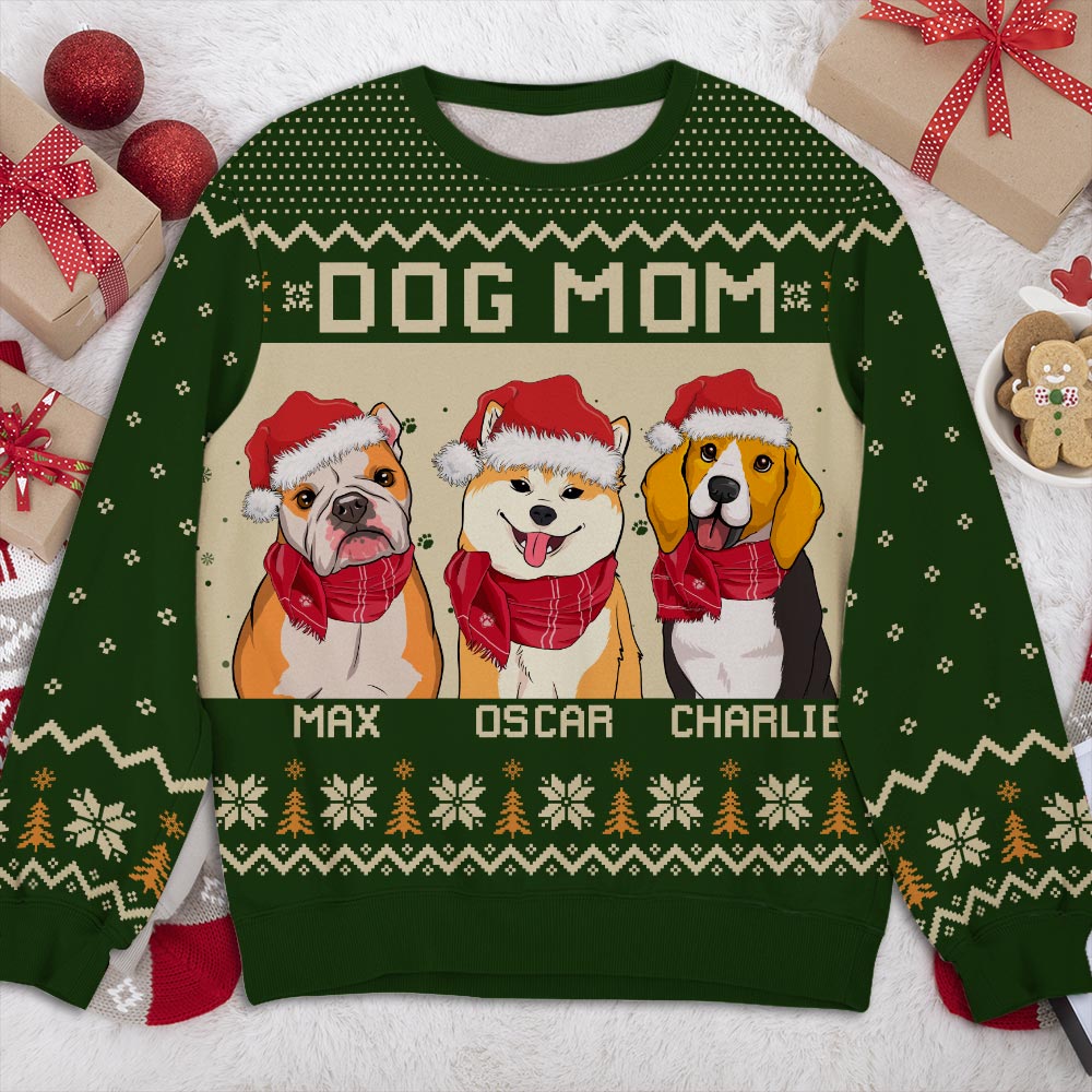 Smiling Dog - Customizable All-Over Print Personalized Sweatshirt for Dog Lovers