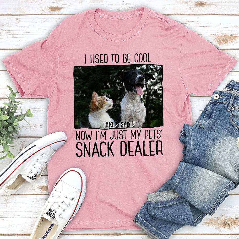 Customizable Unisex Pet Lover's T-shirt with Personalized Pet Snack Dealer Photo