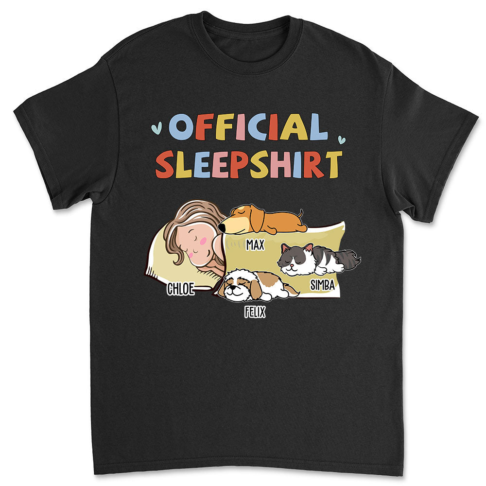 Customizable Unisex Sleeping Pet Sleepshirt Version 2 - Ideal Gift for Pet Lovers