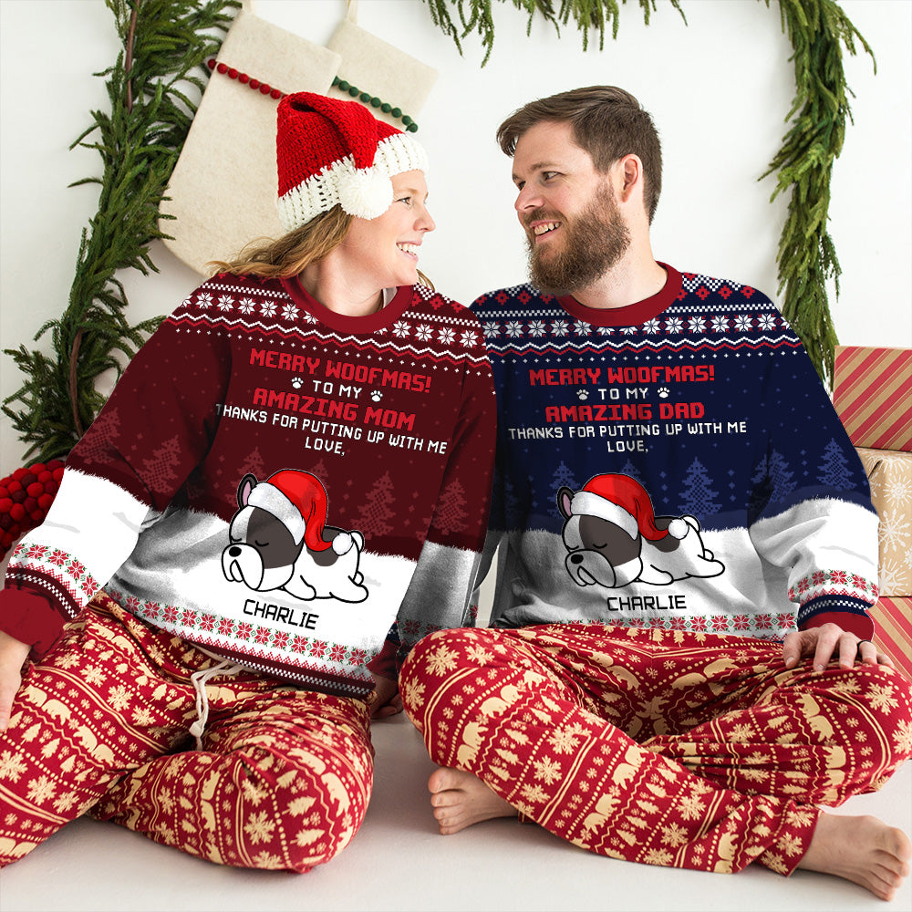 Personalized Custom All-Over-Print Christmas Sweatshirt for Amazing Dads