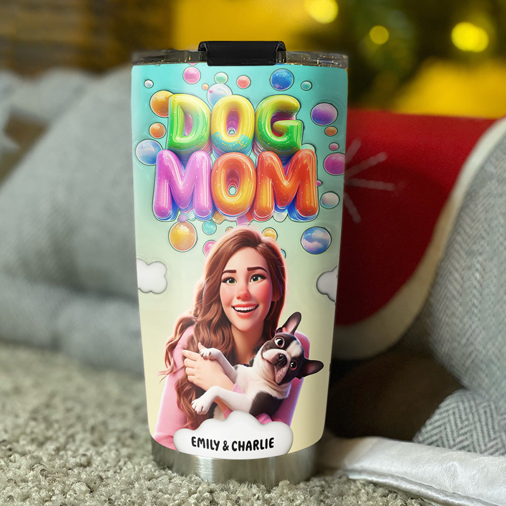 Personalized 3D Inflated Effect Puppy Love Tumbler - Keep Drinks Hot or Cold