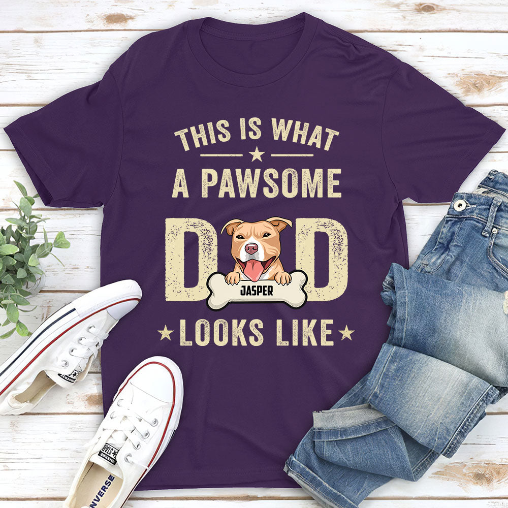 Pawsome Dad Personalized Custom Unisex Pet Lover T-shirt