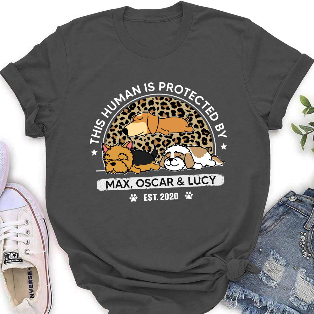 Customized Women's 'Protected By My Dog' Personalized T-shirt
