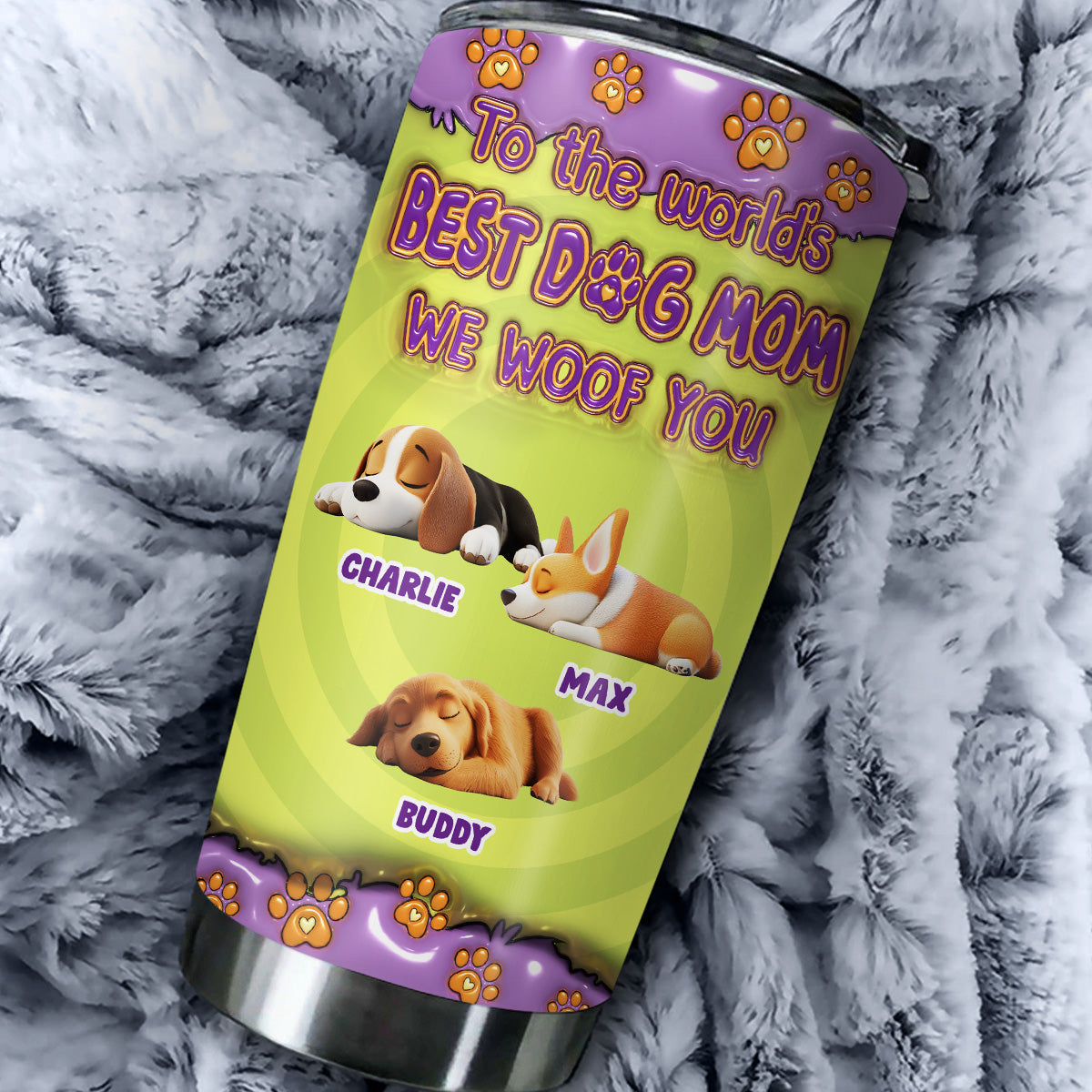 Personalized 3D Inflated Effect Tumbler - The Perfect Gift for the World's Best Dog Moms