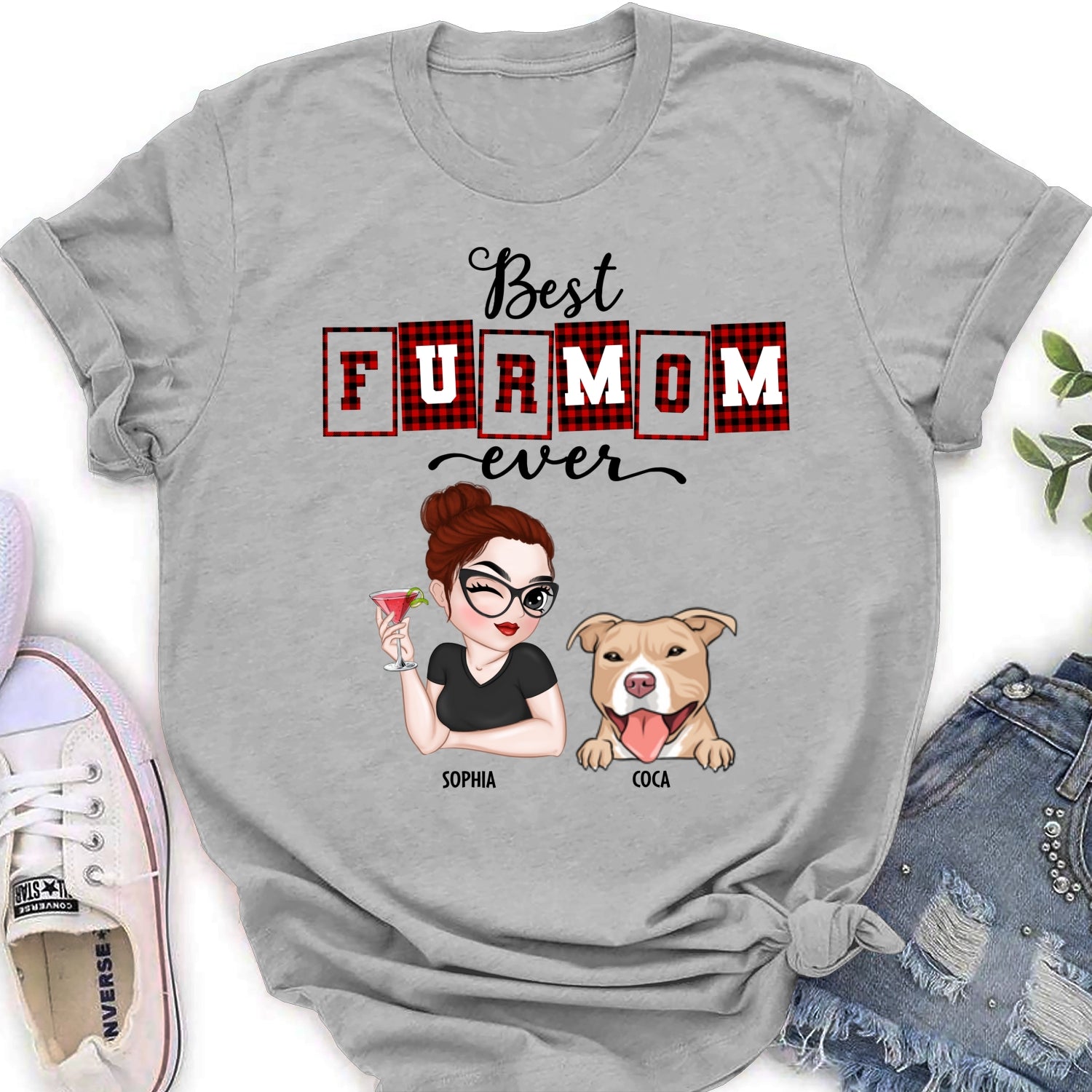 Best Fur Mom of the Year Personalized Custom Women's T - shirt: Ideal Gift for Pet Lovers