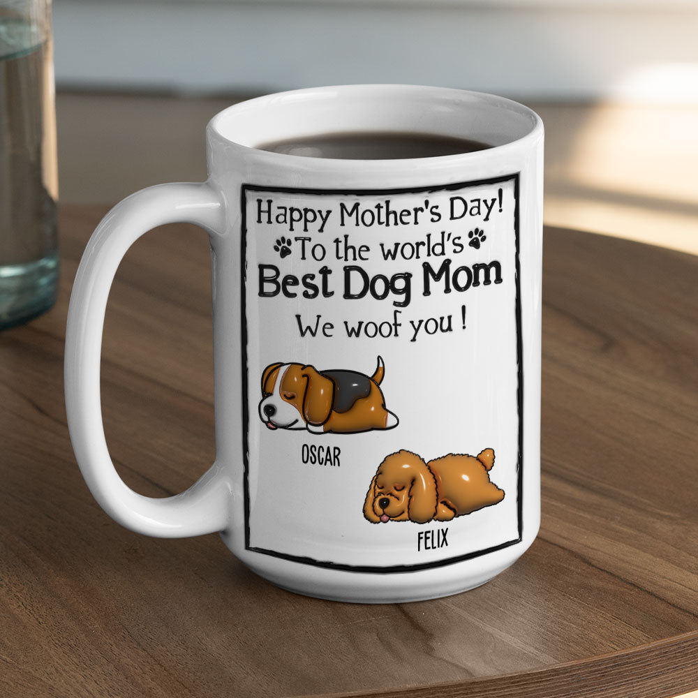 Best Dog Dad Gift - Personalized 3D Inflated Effect Custom Ceramic Mug