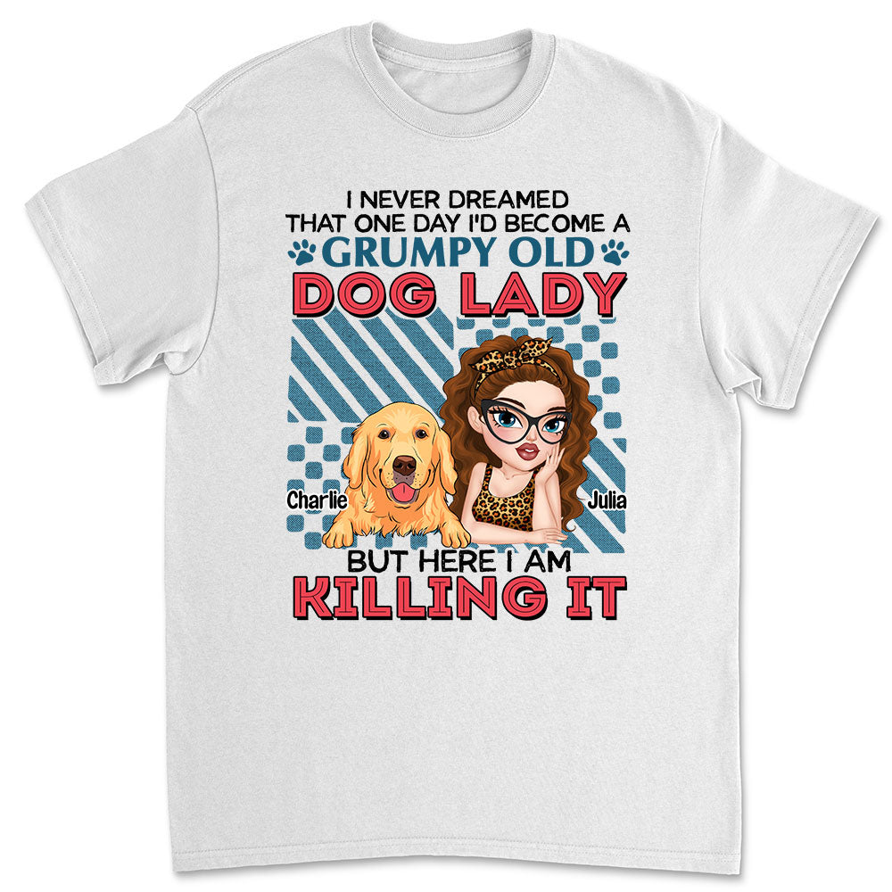 Personalized Unisex Grumpy Old Dog Lady T-shirt - Ideal Gift for Pet Lovers