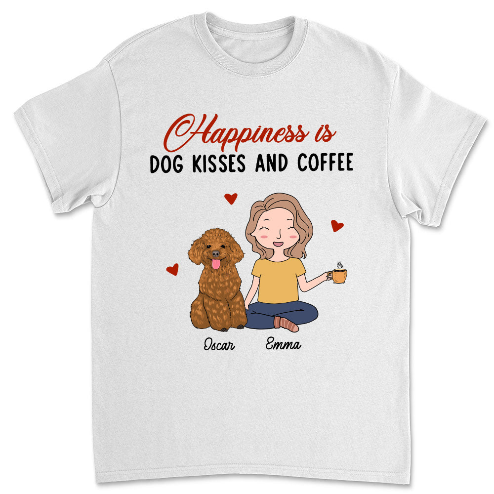 Personalized 'Dog Kisses And Coffee' Unisex T-shirt - Ideal Gift for Pet Lovers