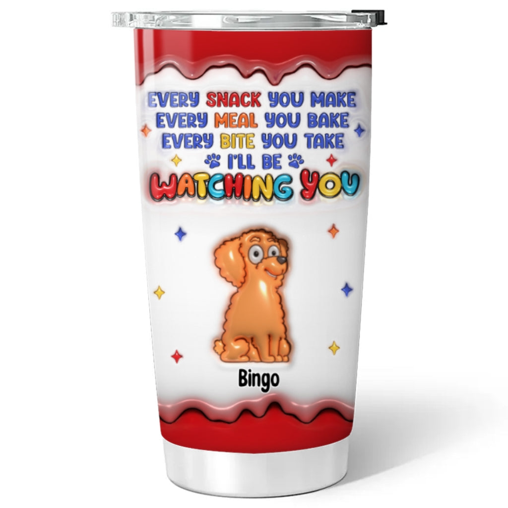 Cheeky Pup Personalized 3D Inflated Effect Custom Tumbler - Ideal for All Occasions