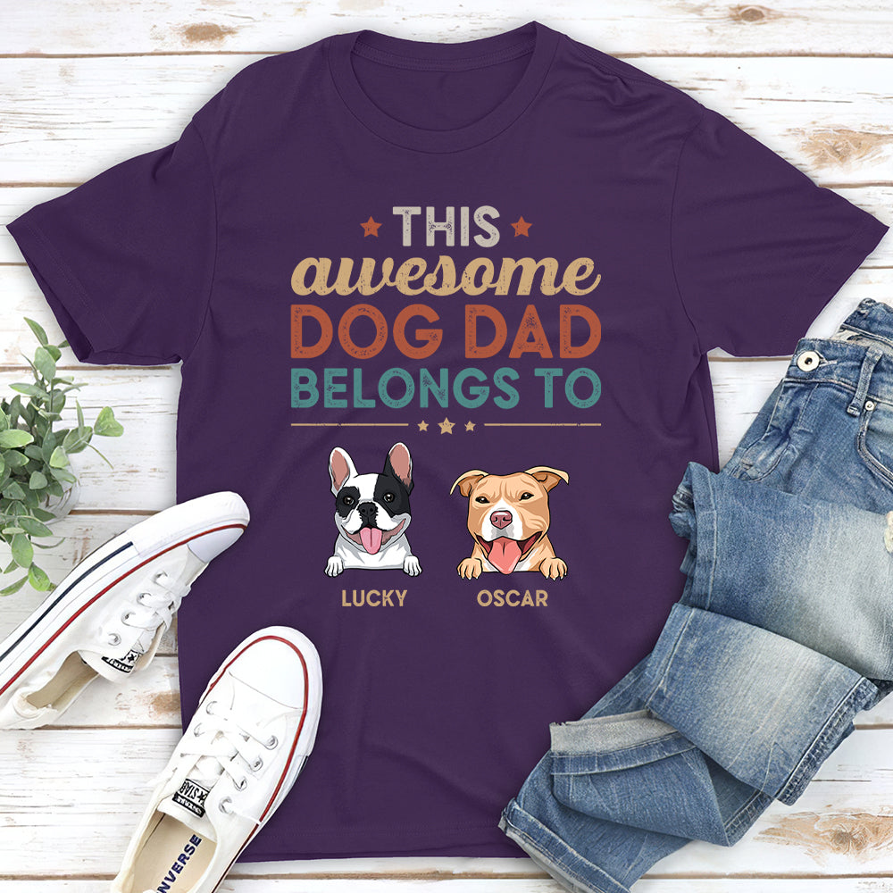 Personalized Unisex 'Awesome Dog Dad' T-shirt - Ideal Gift for Pet Lovers