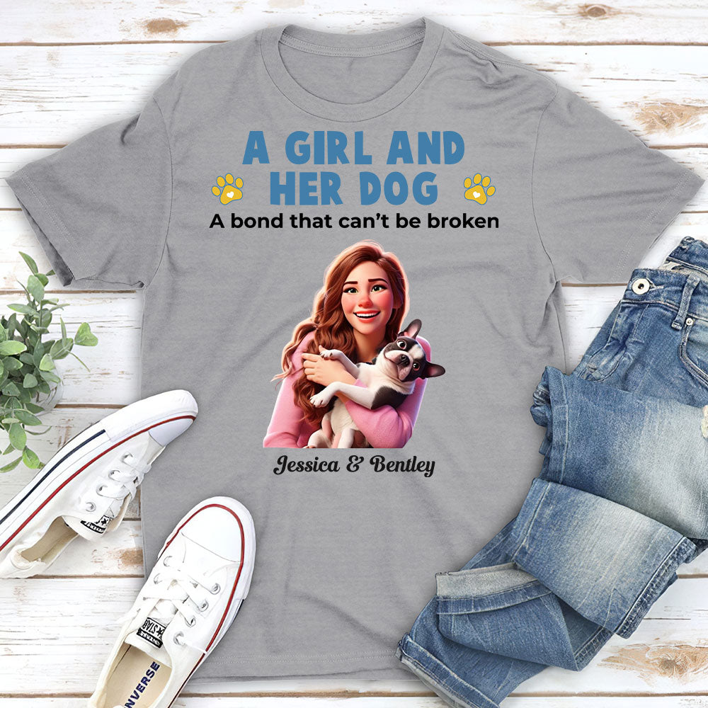 Personalized Unisex 'Girl And Her Pups' T-shirt - Ideal Gift for Pet Lovers