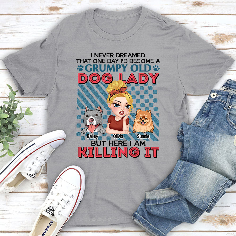 Personalized Unisex Grumpy Old Dog Lady T-shirt - Ideal Gift for Pet Lovers