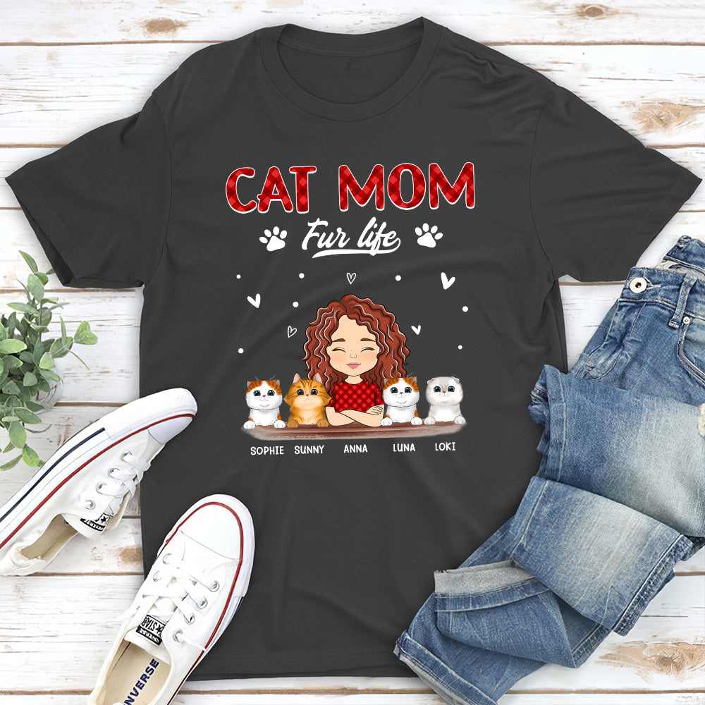 Customizable Cat Mom Fur Life Unisex T - shirt: Ideal Gift for Pet Lovers