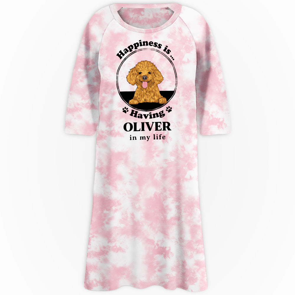 Personalized 3/4 Sleeve Happiness - Custom Dog Mom Dress
