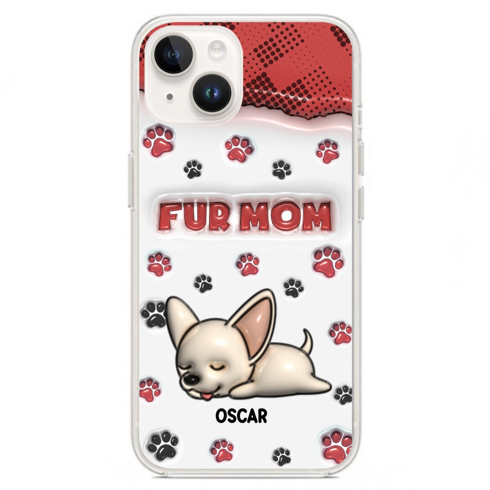 Personalized 3D Inflated Effect Fur Mom Custom Phone Case