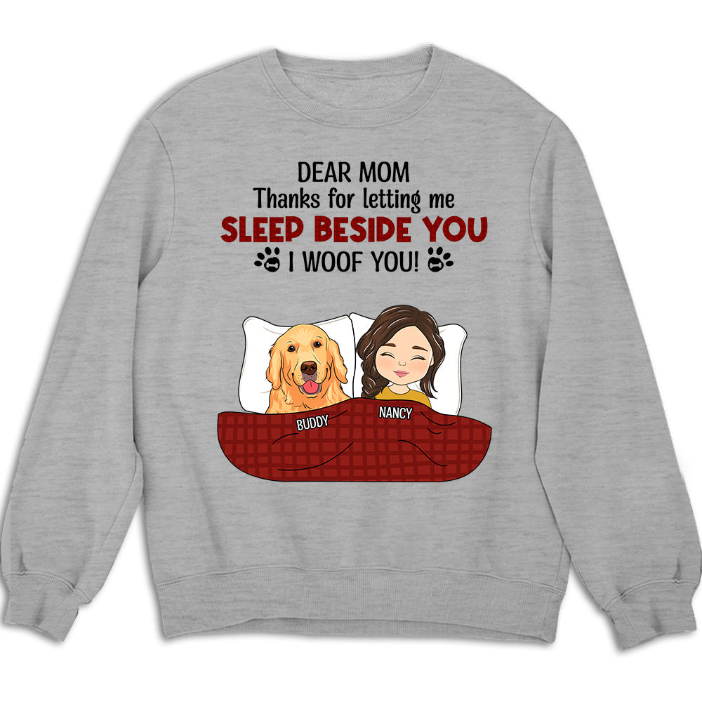 Personalized Custom 'Letting Me Sleep Beside You' Sweatshirt - Ideal Gift for Pet Lovers