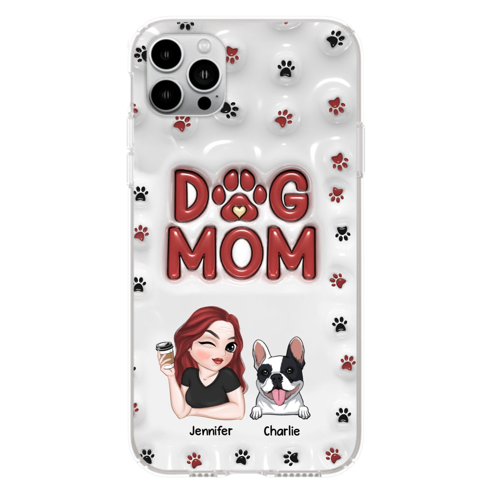 Adorable Dog Mom - Personalized 3D Inflated Effect Custom Phone Case