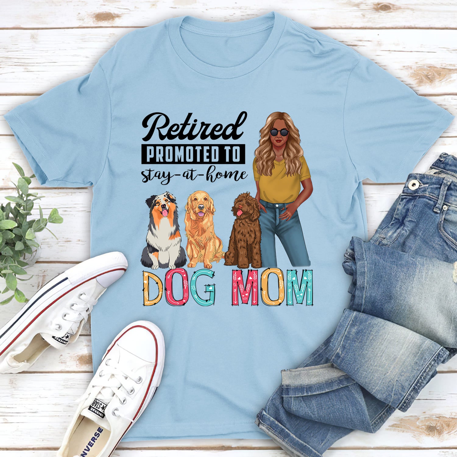 Personalized Custom Unisex 'Stay-At-Home Dog Mom' T-shirt - Ideal Gift for Pet Lovers