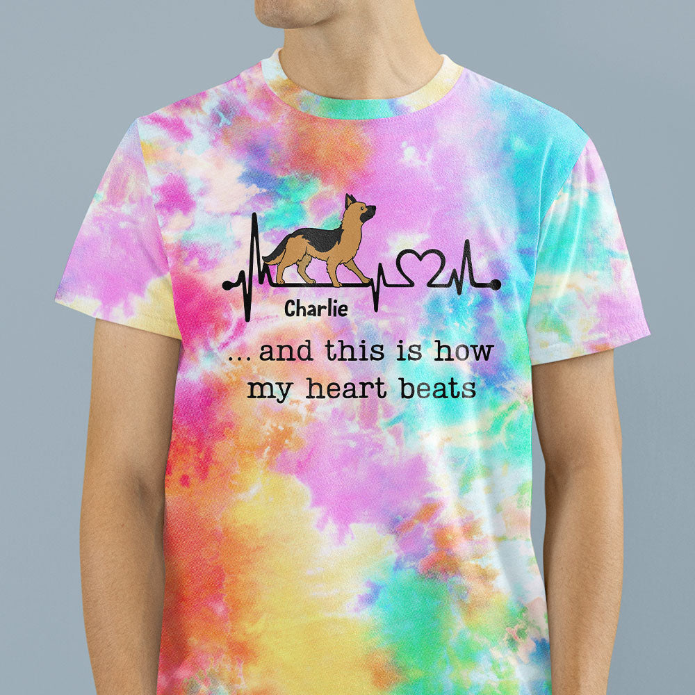 Personalized Dog Heartbeat All-over Print Comfort T-shirt