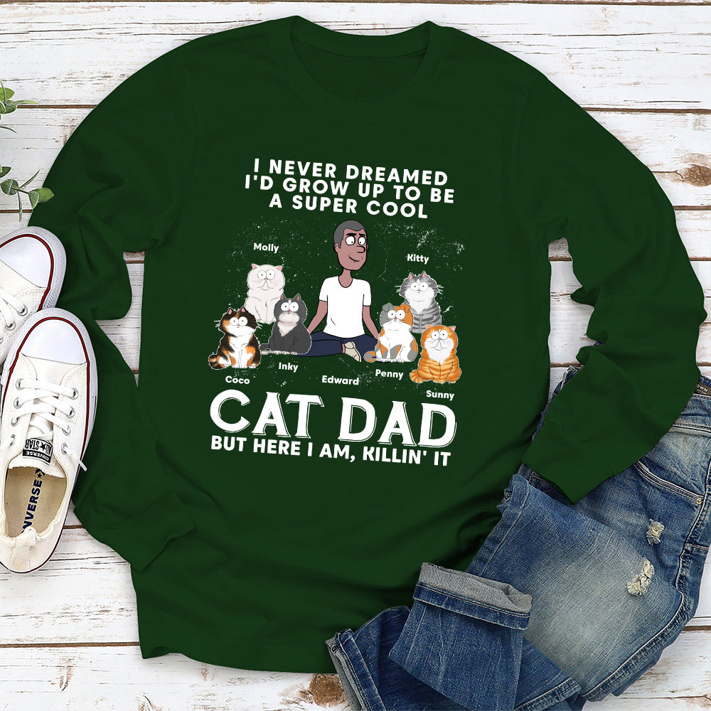 Cool Cat Dad - Personalized Custom Long Sleeve T - shirt for Pet Lovers
